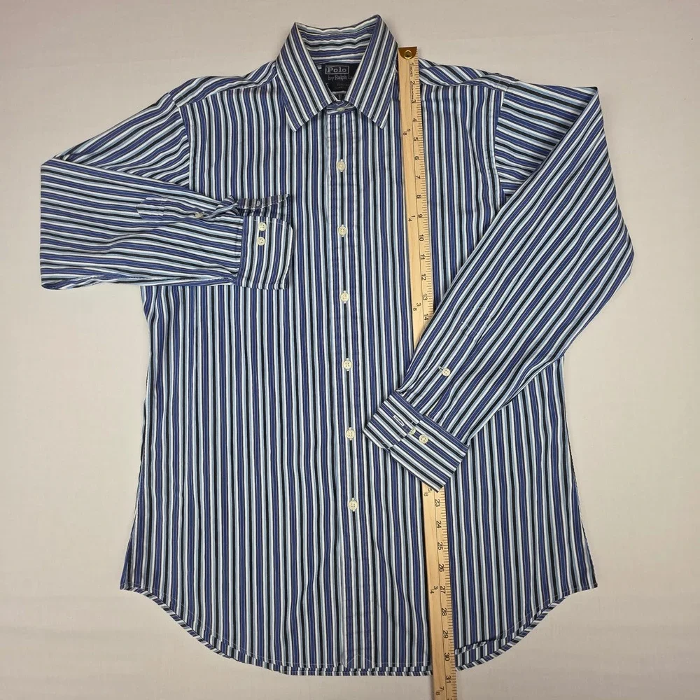 Polo Ralph Lauren Curham Classic Fit Button Down‎ Shirt Mens 15.5 Striped Cotton